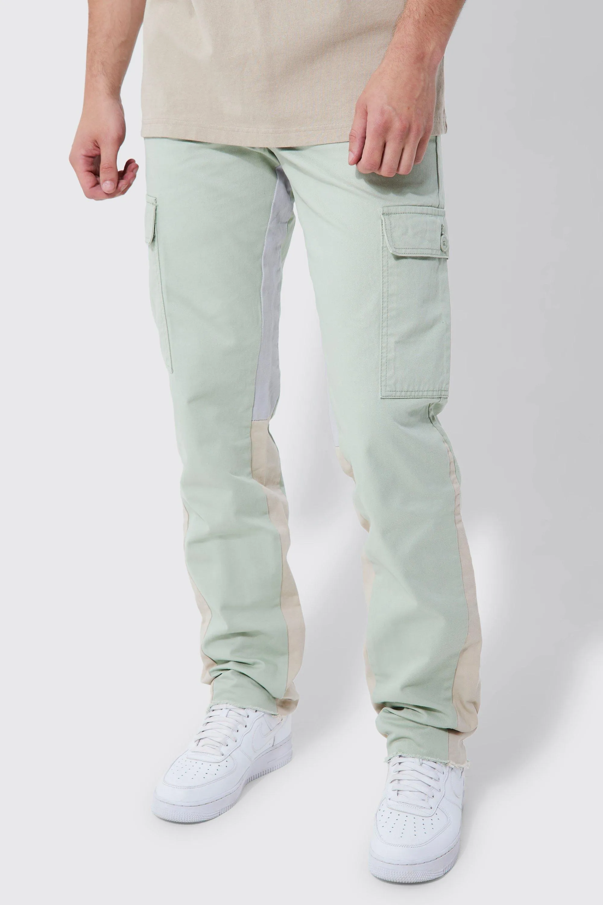 Tall Fixed Waist Cargo Gusset Straight Pants