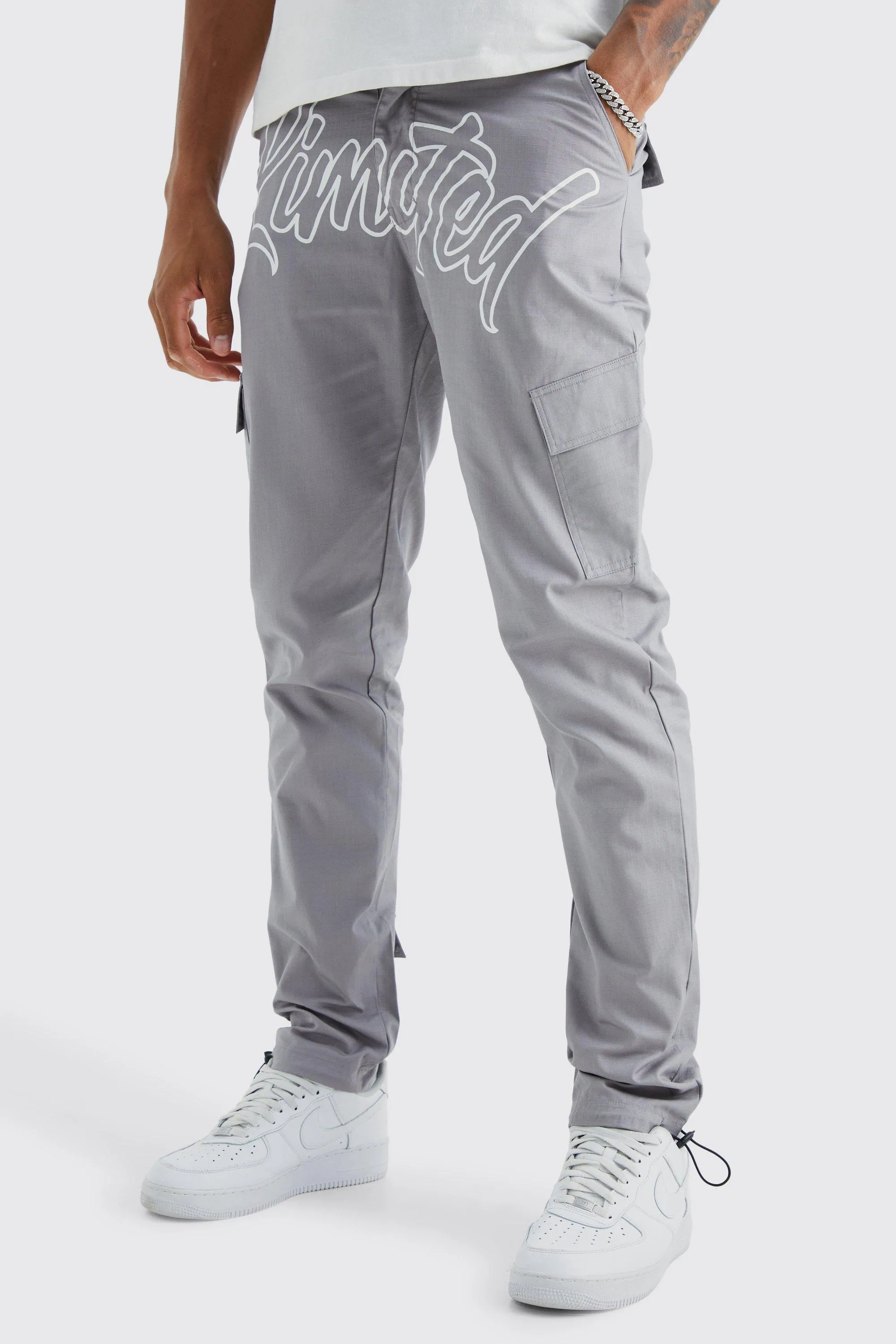 Tall Slim Ripstop Cargo Limited Text Print Pants