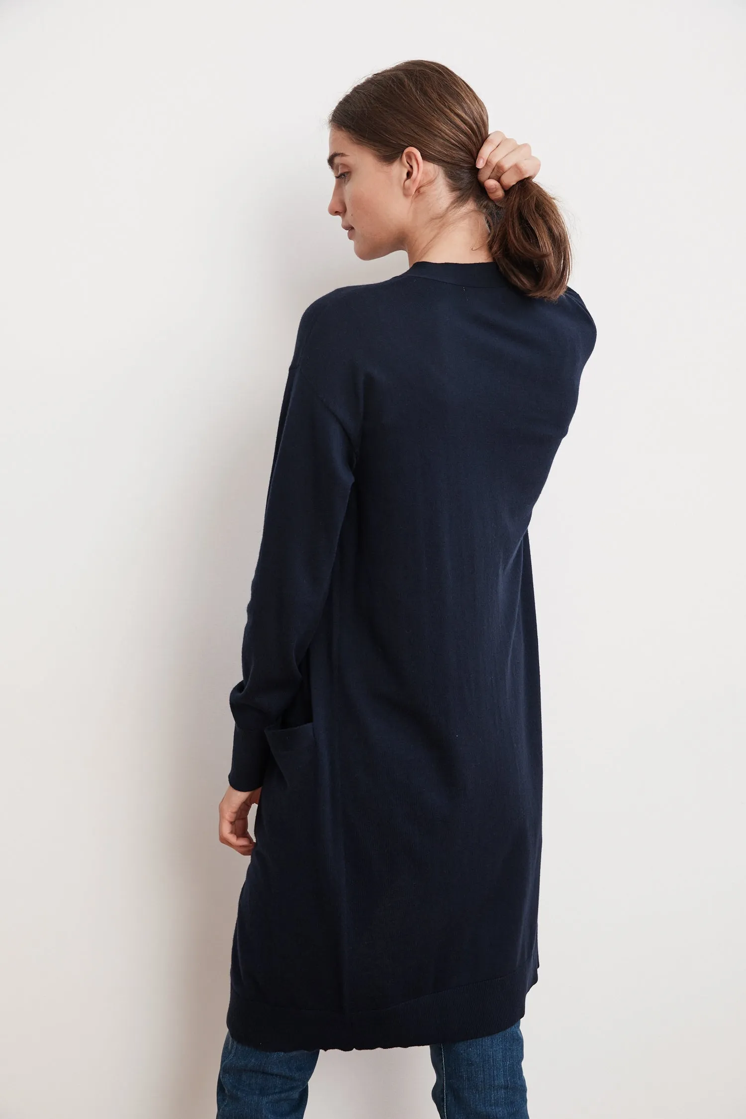 TANIA LIGHTWEIGHT COTTON CASHMERE DUSTER CARDIGAN IN MARIN