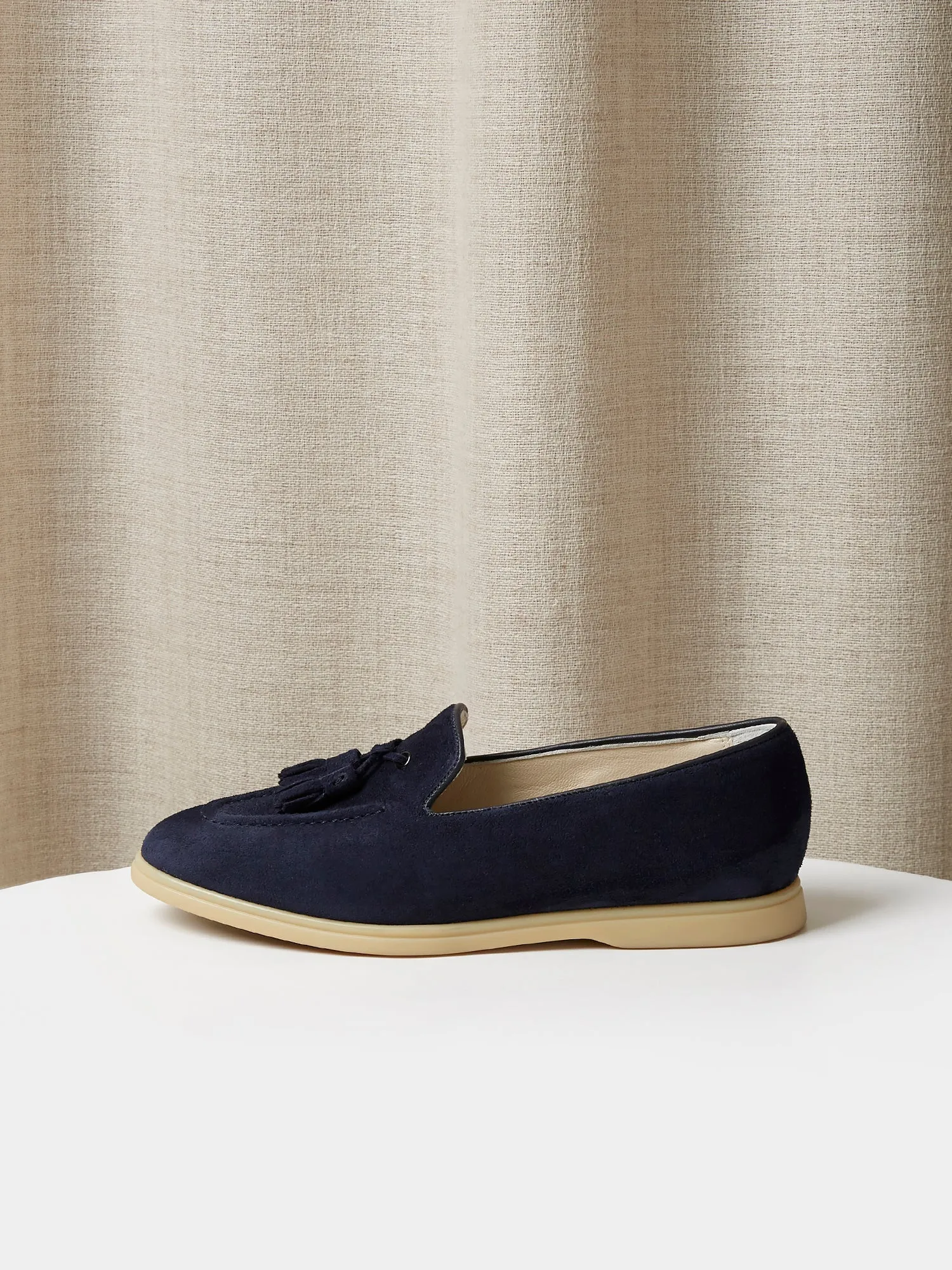 Tassel Loafers in Navy Suede