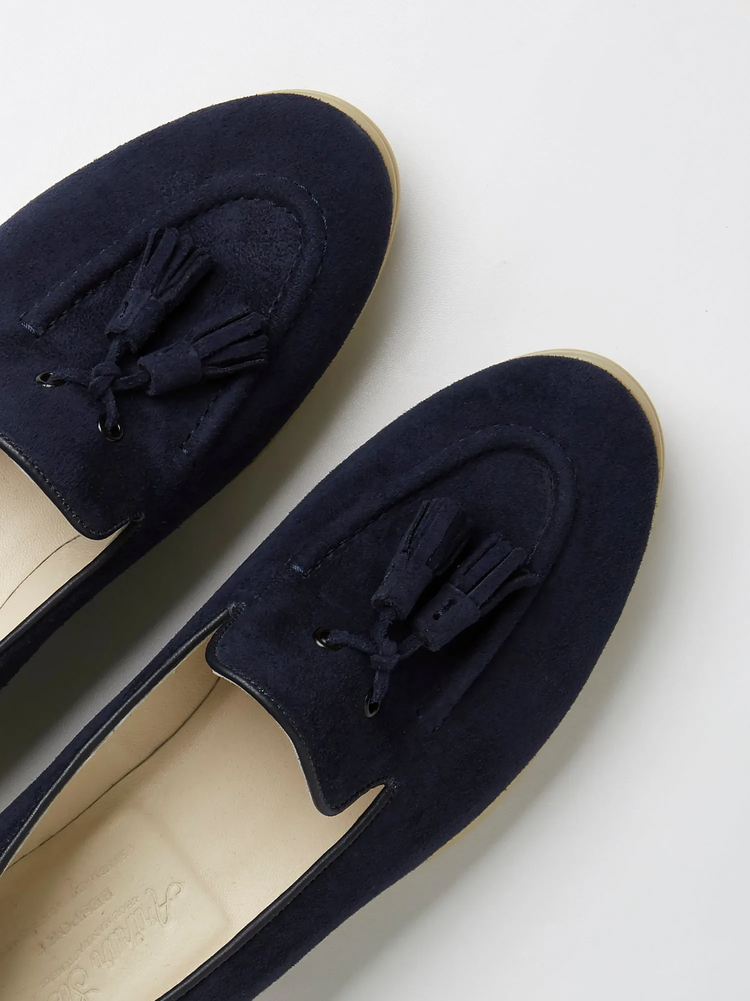 Tassel Loafers in Navy Suede