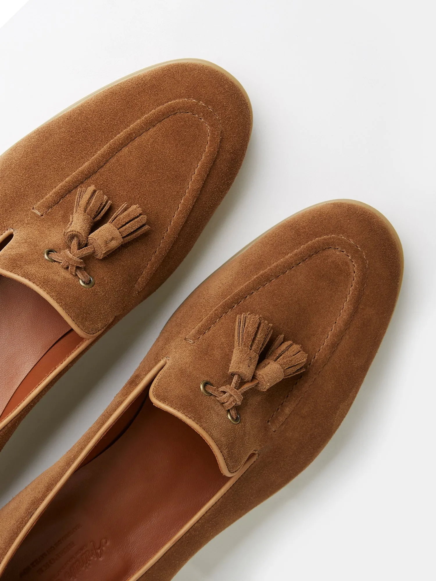 Tassel Loafers in Tobacco Suede