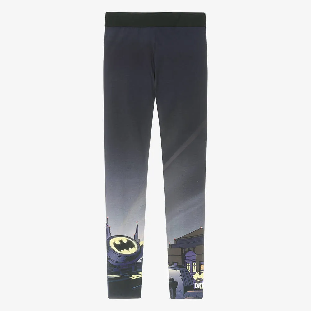 Teen Girls Blue Cotton Batman Leggings