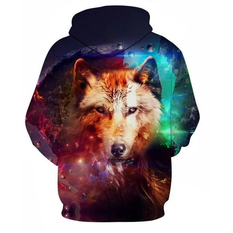 Unisex Staring Wolf Hoodie