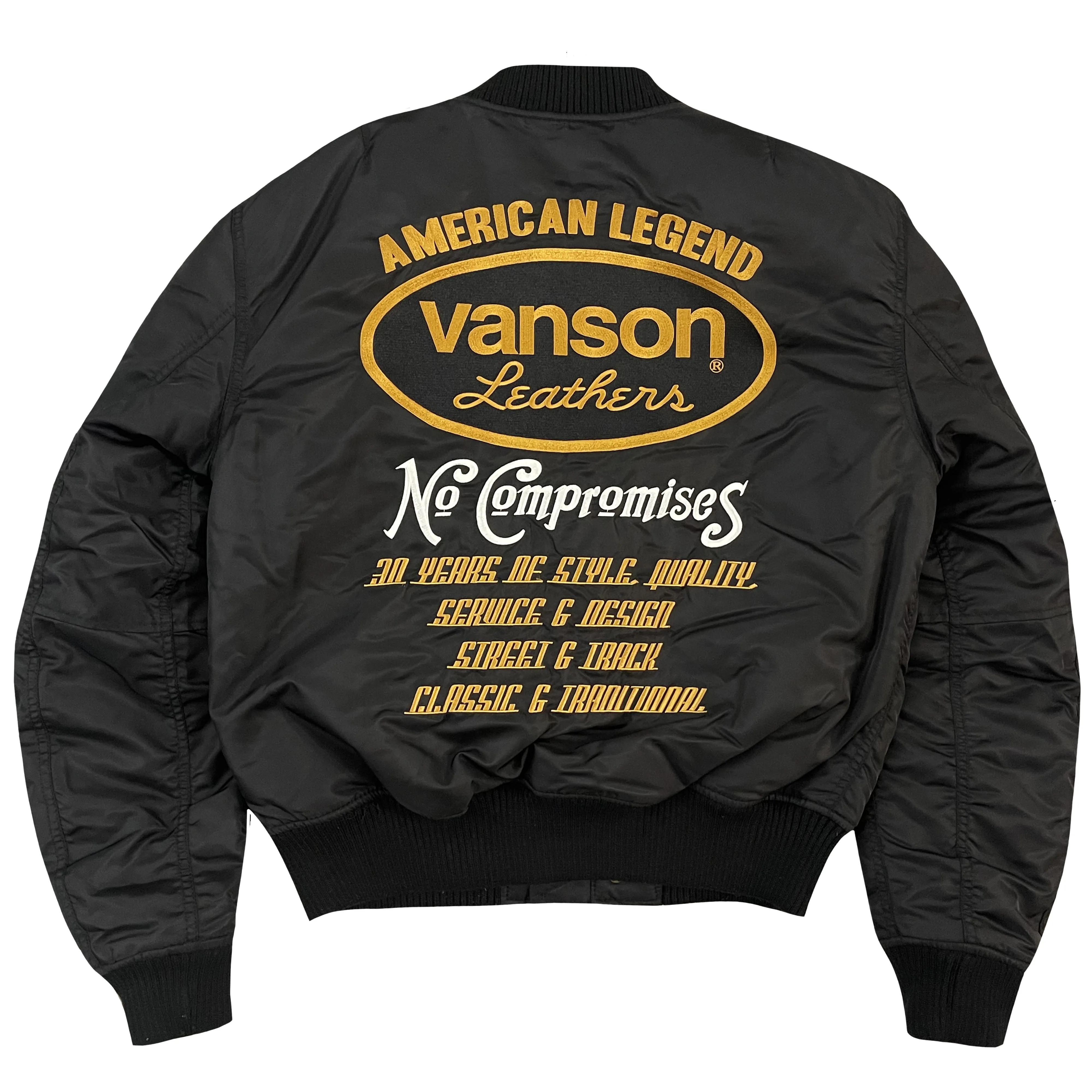 Vanson Leathers American Legend MA1 Bomber Jacket - L