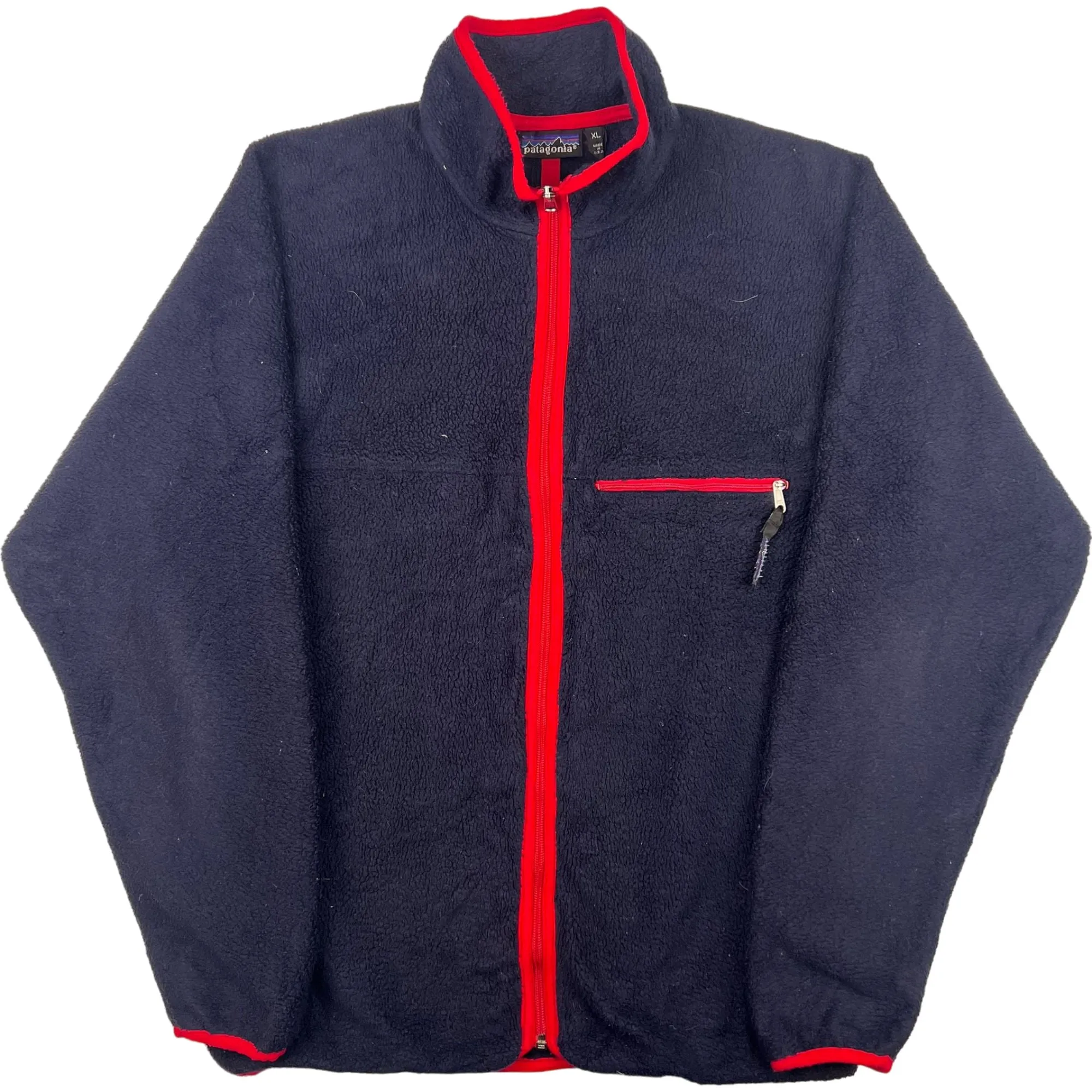 Vintage 80's Patagonia Full Zip Fleece Navy