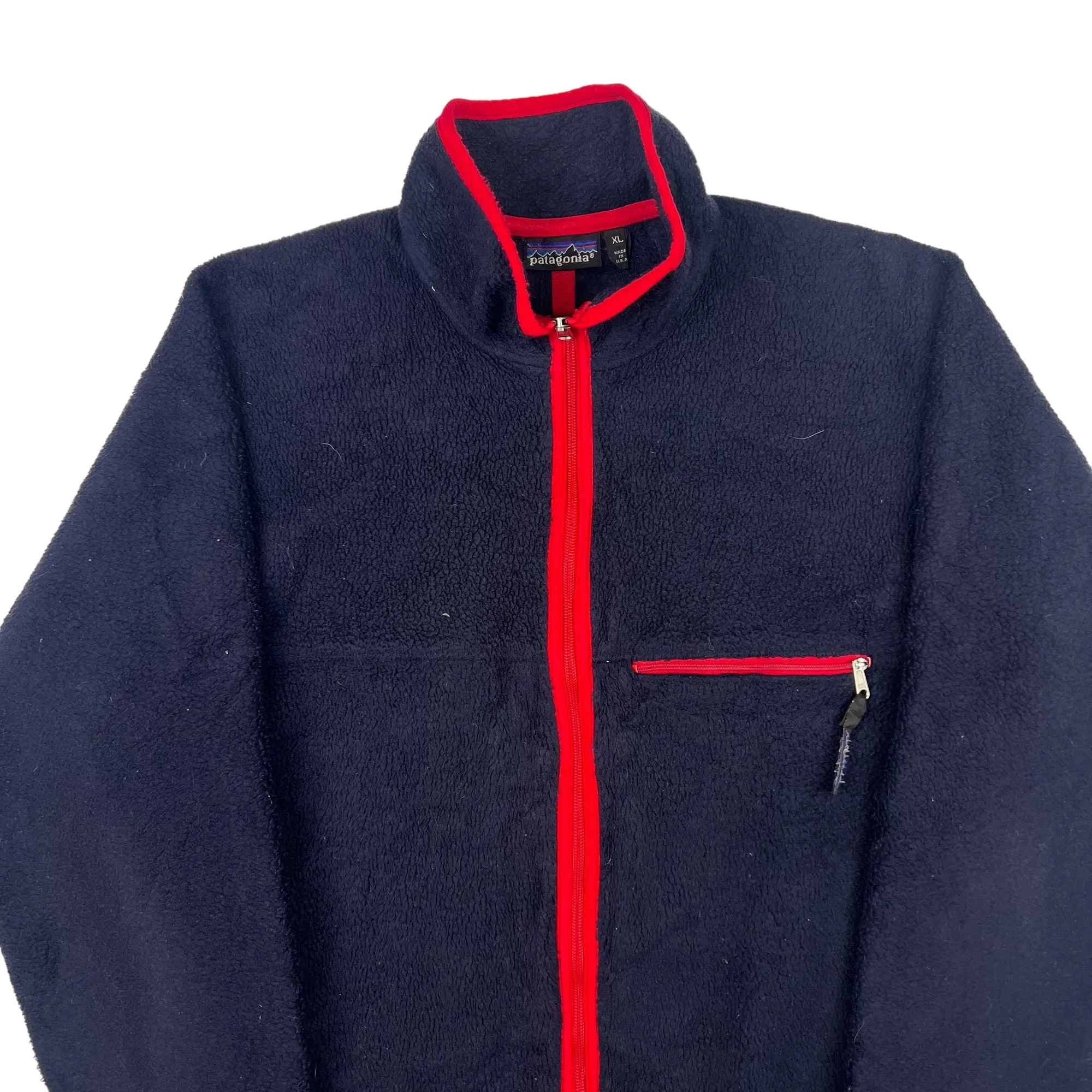 Vintage 80's Patagonia Full Zip Fleece Navy