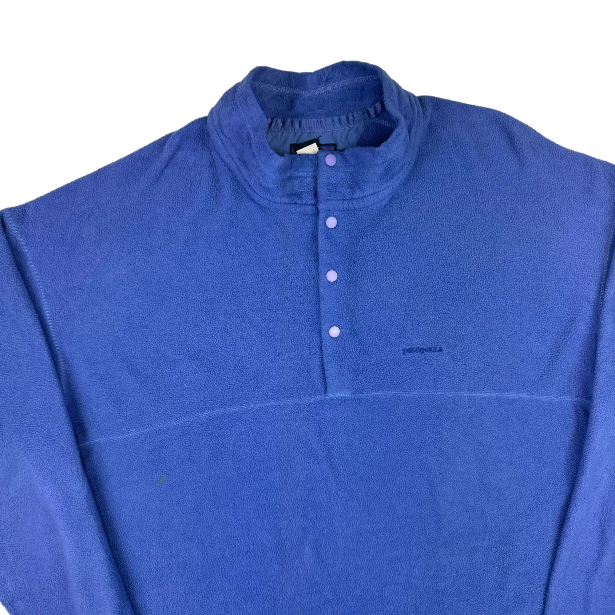 Vintage 90's Patagonia Quarter Button Up Fleece Pullover Blue