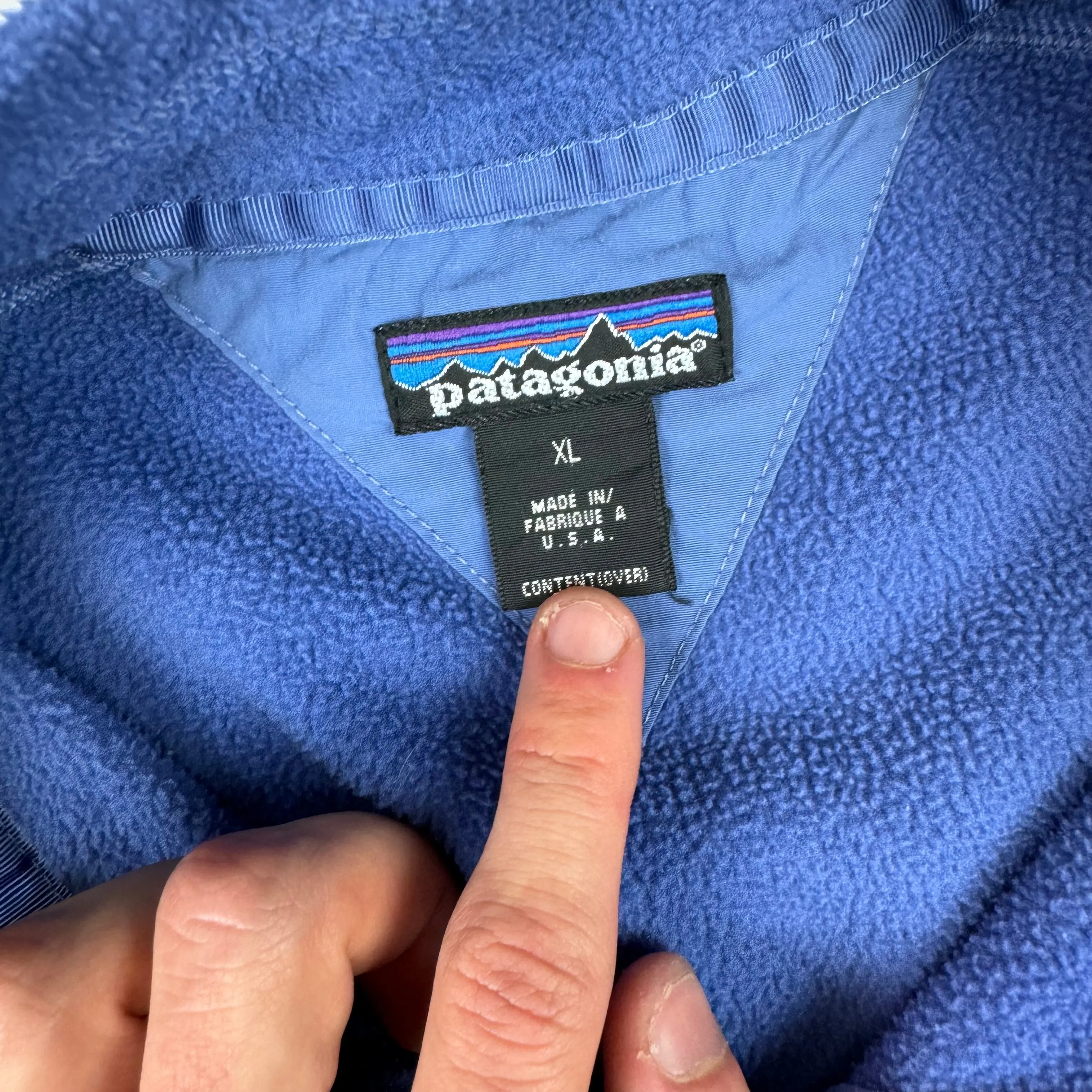 Vintage 90's Patagonia Quarter Button Up Fleece Pullover Blue