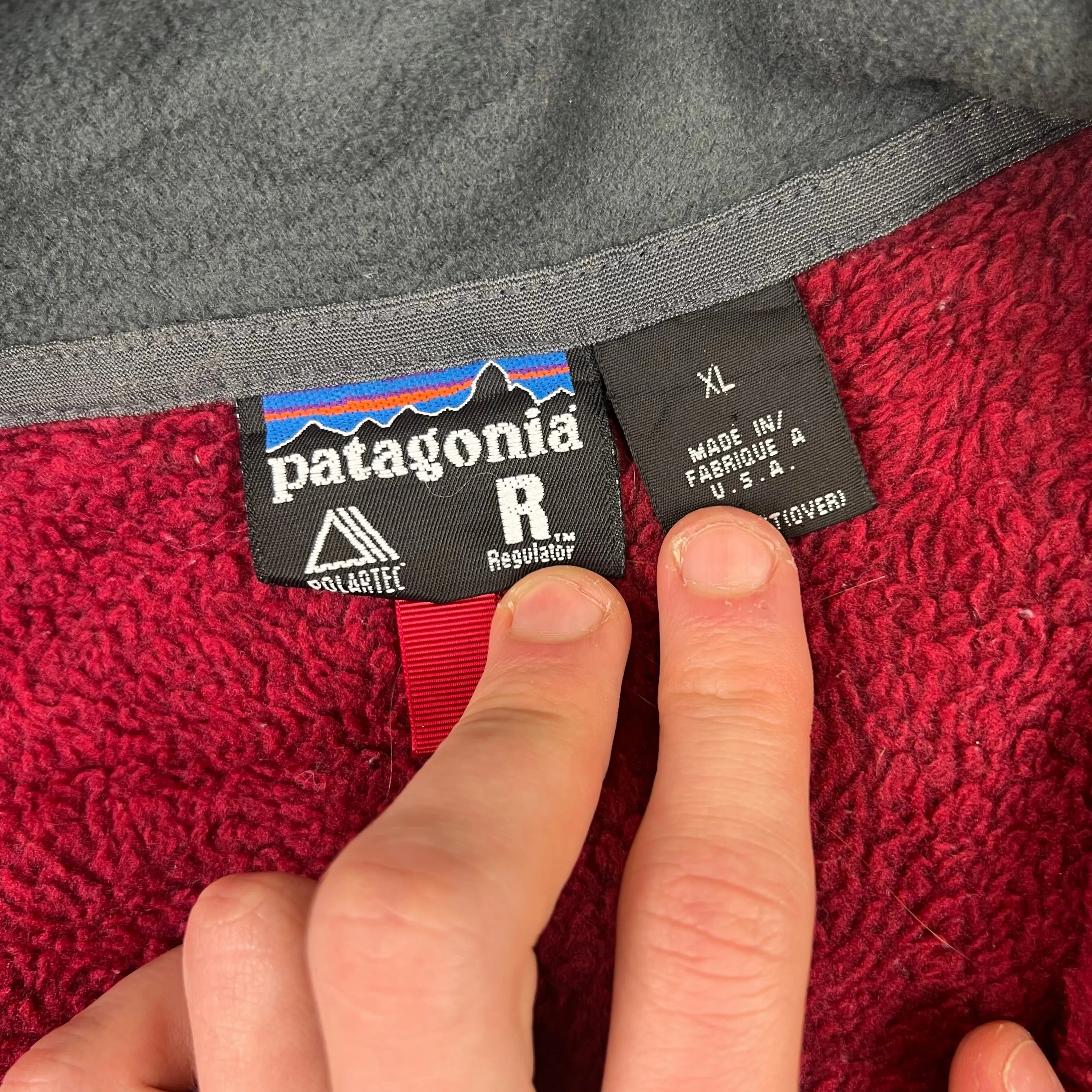 Vintage 90's Patagonia Regulator Polartec Fleece Quarter-Zip Red Rare