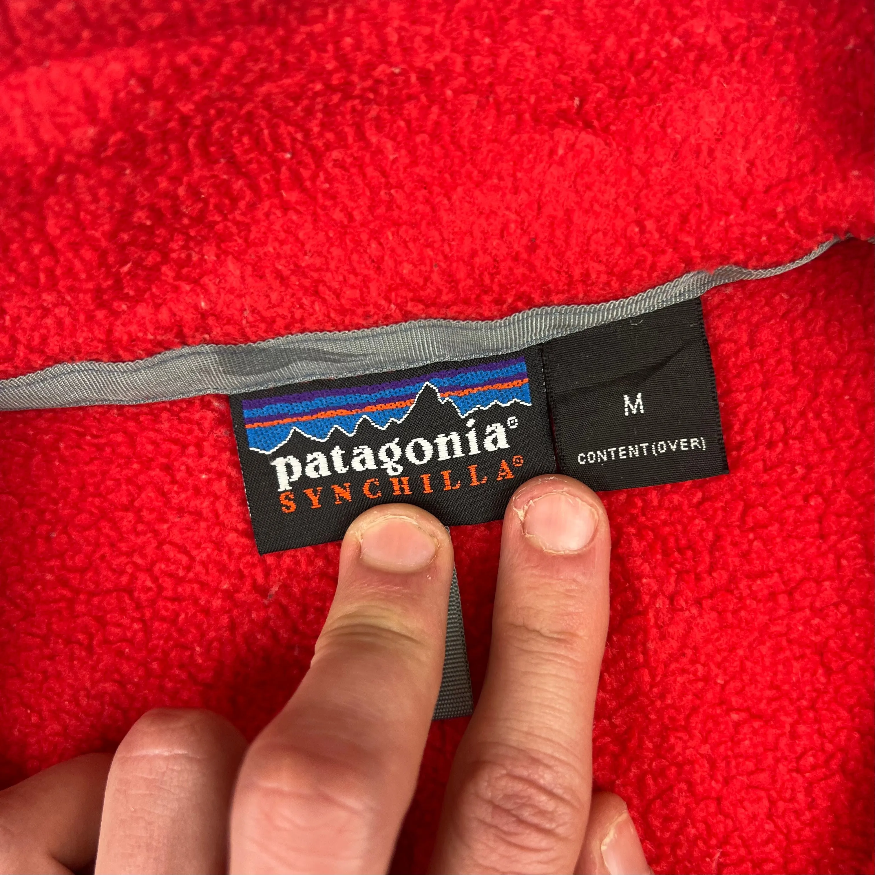 Vintage 90's Patagonia Synchilla Zip Up Fleece Red Rare