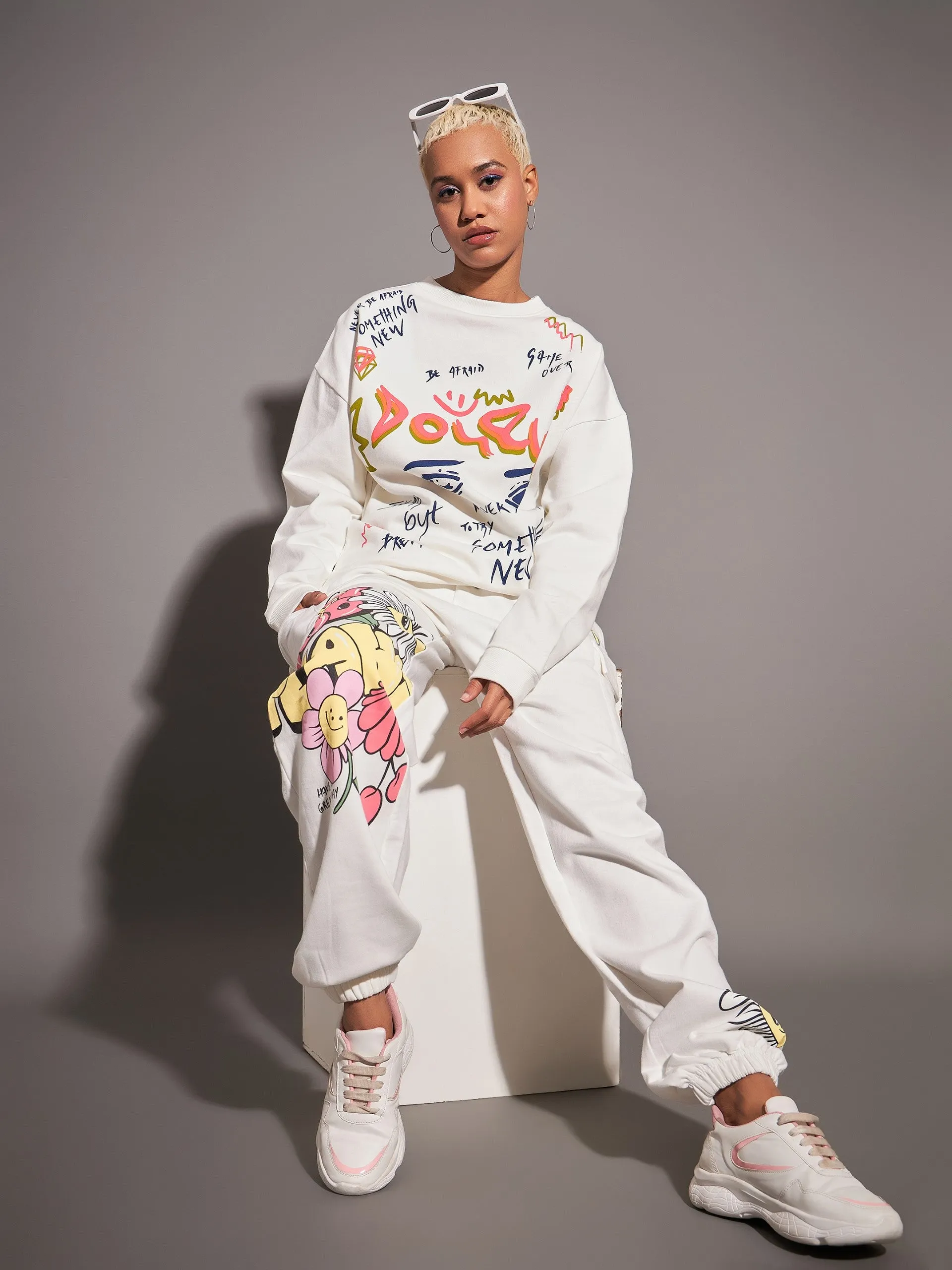 Women Off-White COOL PLANS Printed Joggers