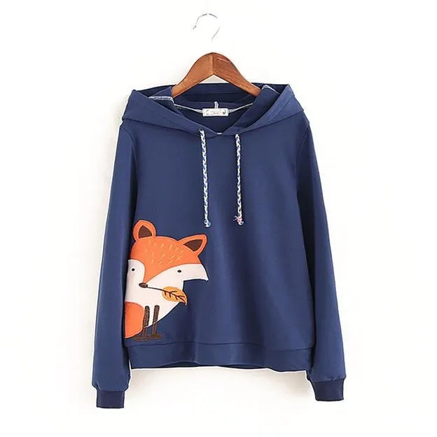 Women's Fox Print Hoodie