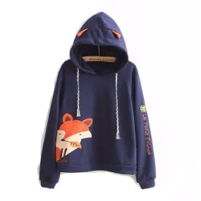 Women's Fox Print Hoodie