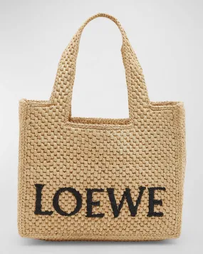 x Paula’s Ibiza Font Tote Small Bag in Raffia