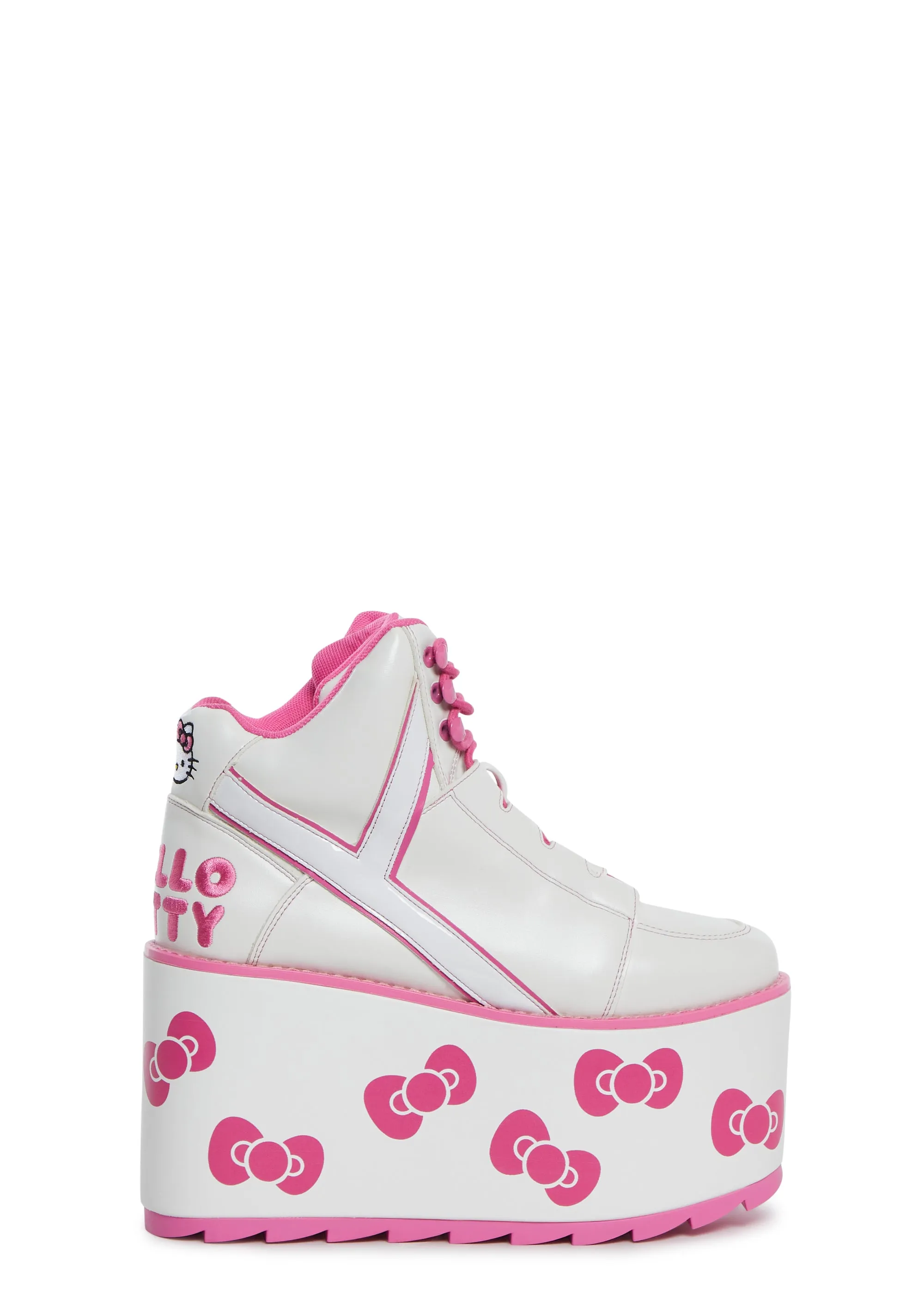 X Sanrio Qozmo Hello Kitty Platform Sneakers - White-